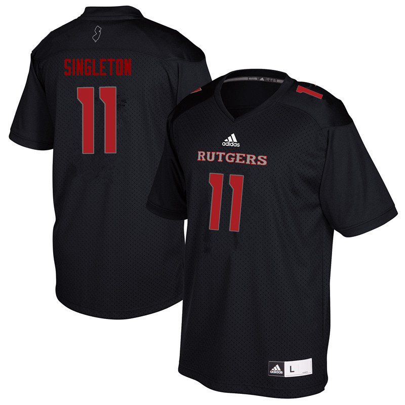 Men #11 Drew Singleton Rutgers Scarlet Knights College Football Jerseys Sale-Black